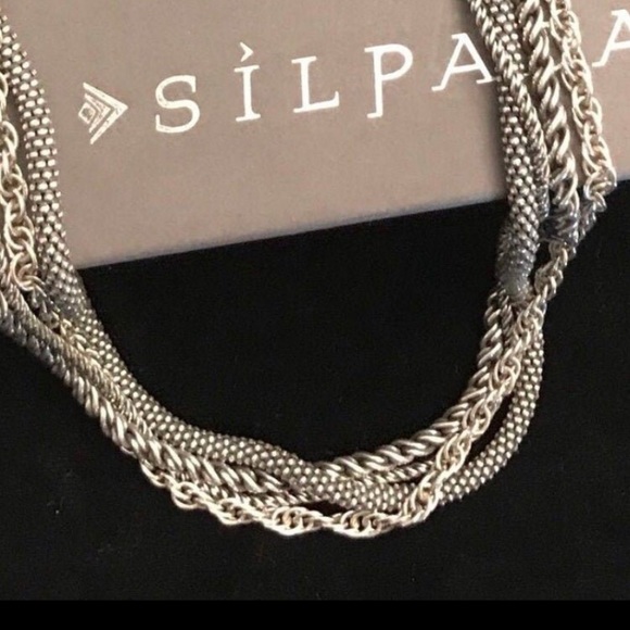 Silpada Vintage Sterling Silver Oxidized Multi Strand Chain Necklace - Picture 1 of 4